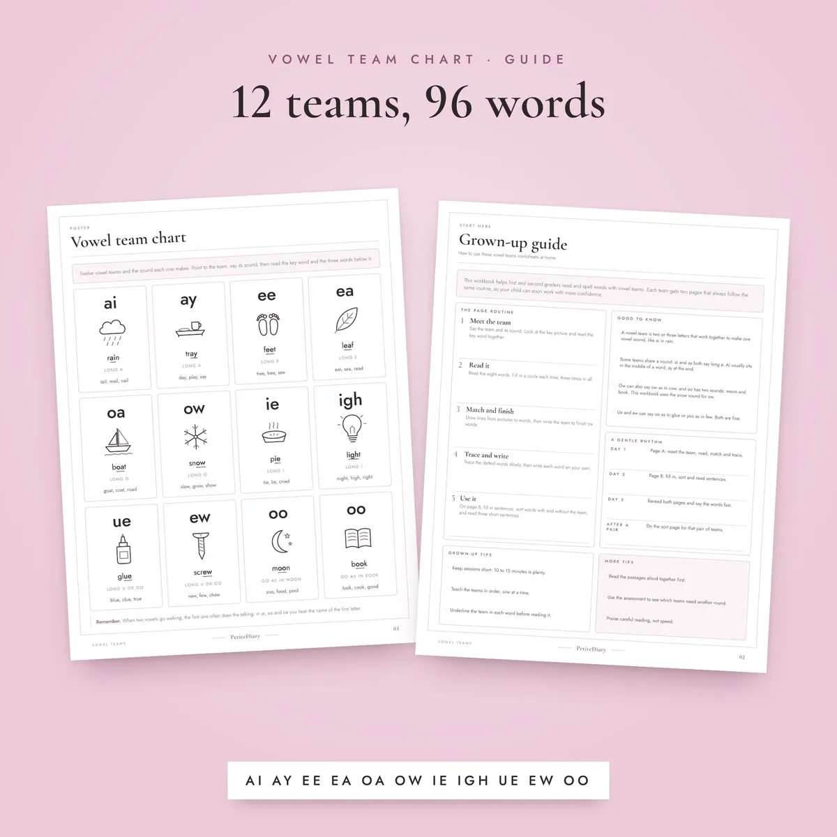 Vowel Teams Worksheets, image 4