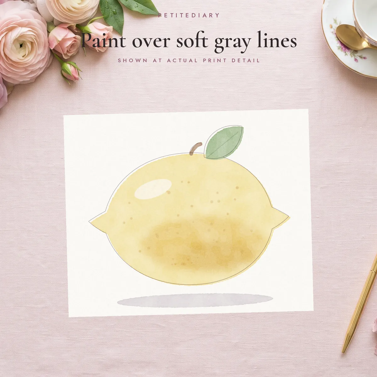 Watercolor Fruit & Vegetables Practice Sheets, image 4