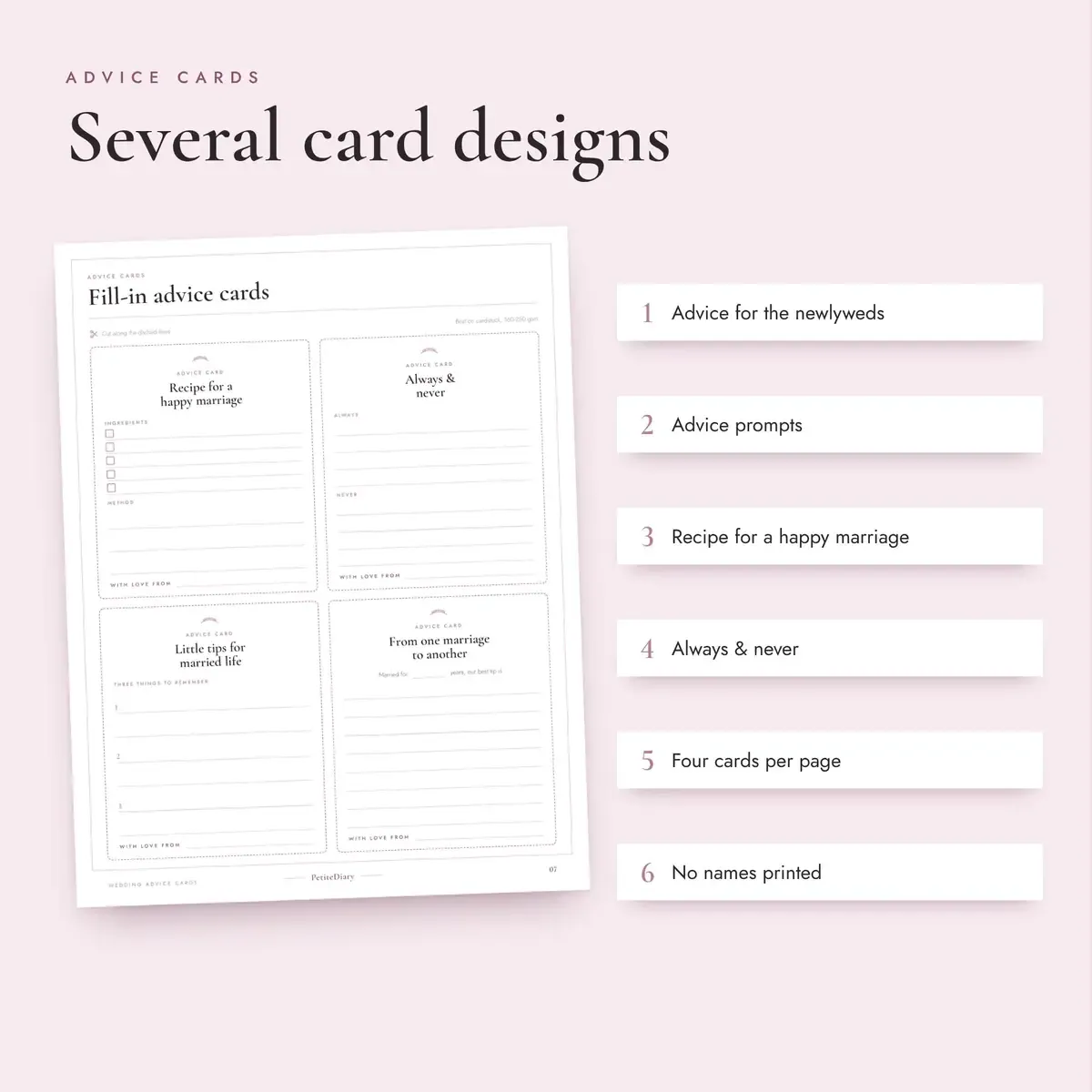 Wedding Advice Cards, image 3