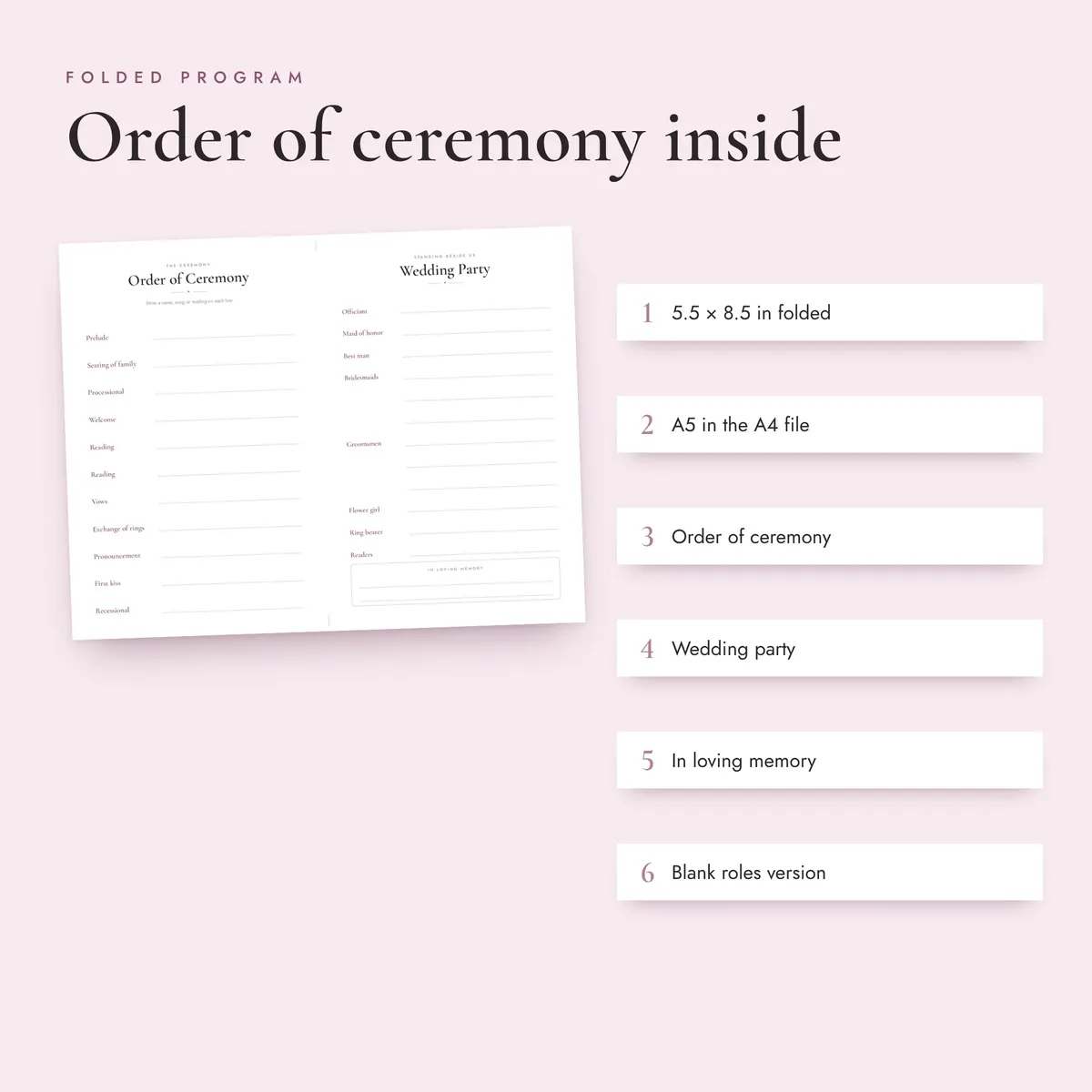 Wedding Program Template, image 3