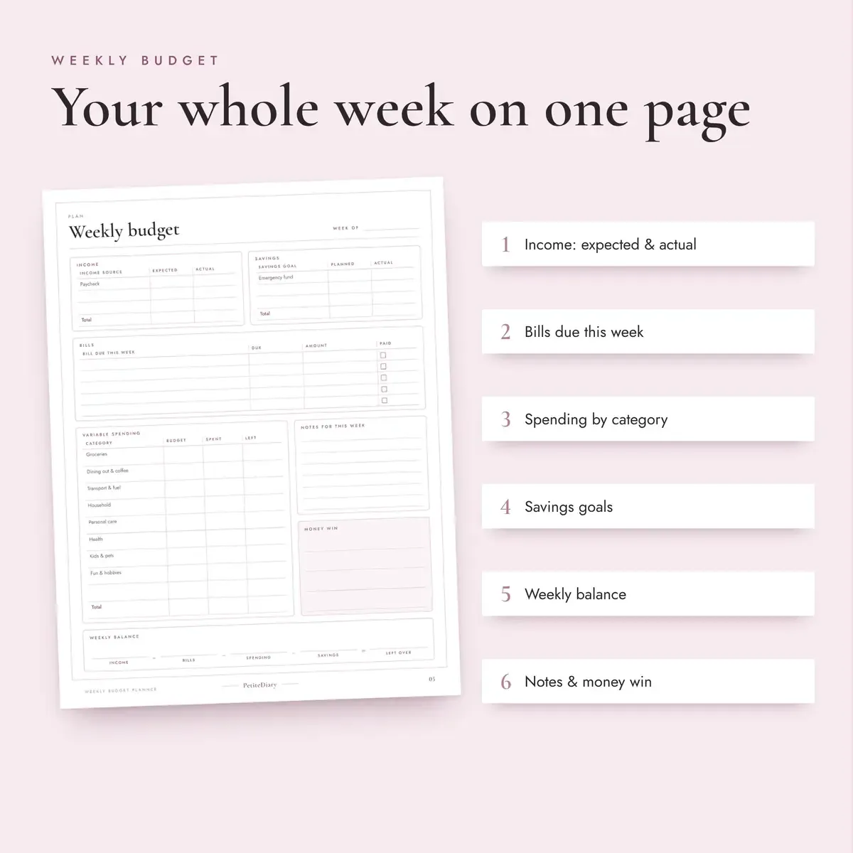 Weekly Budget Planner, image 3