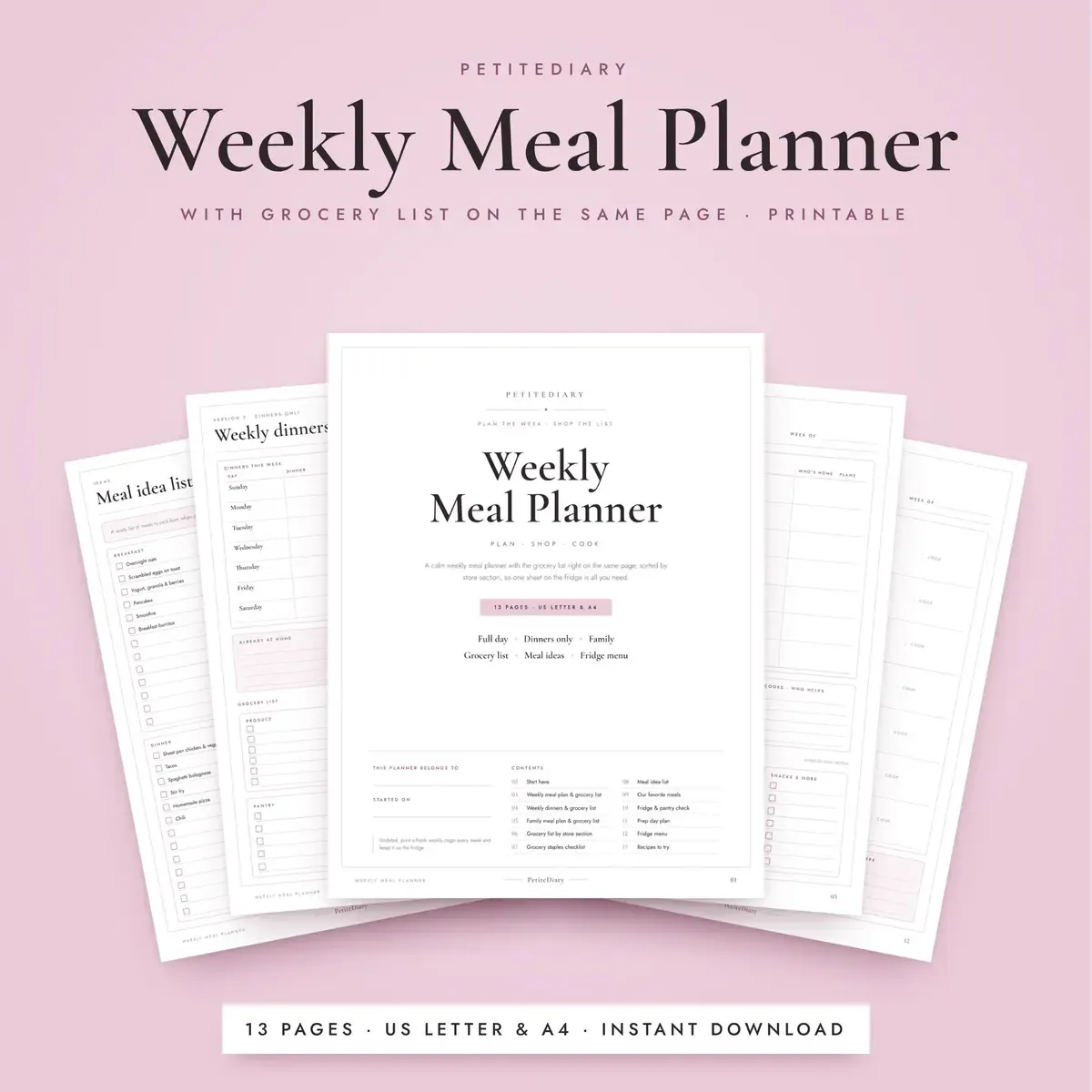 Weekly Meal Planner with Grocery List
