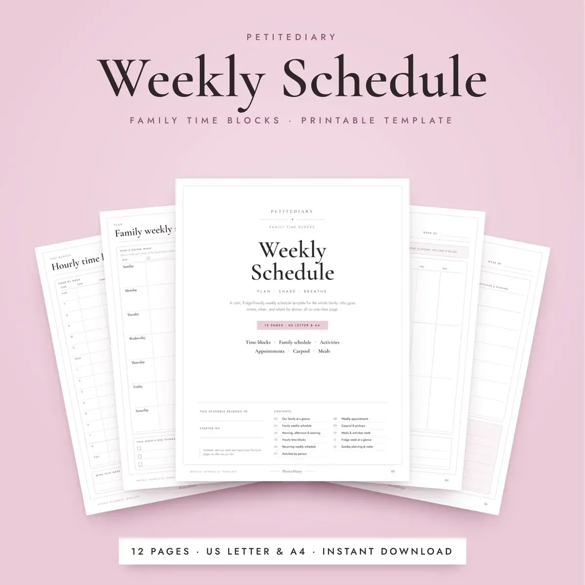 Weekly Schedule Template for Families