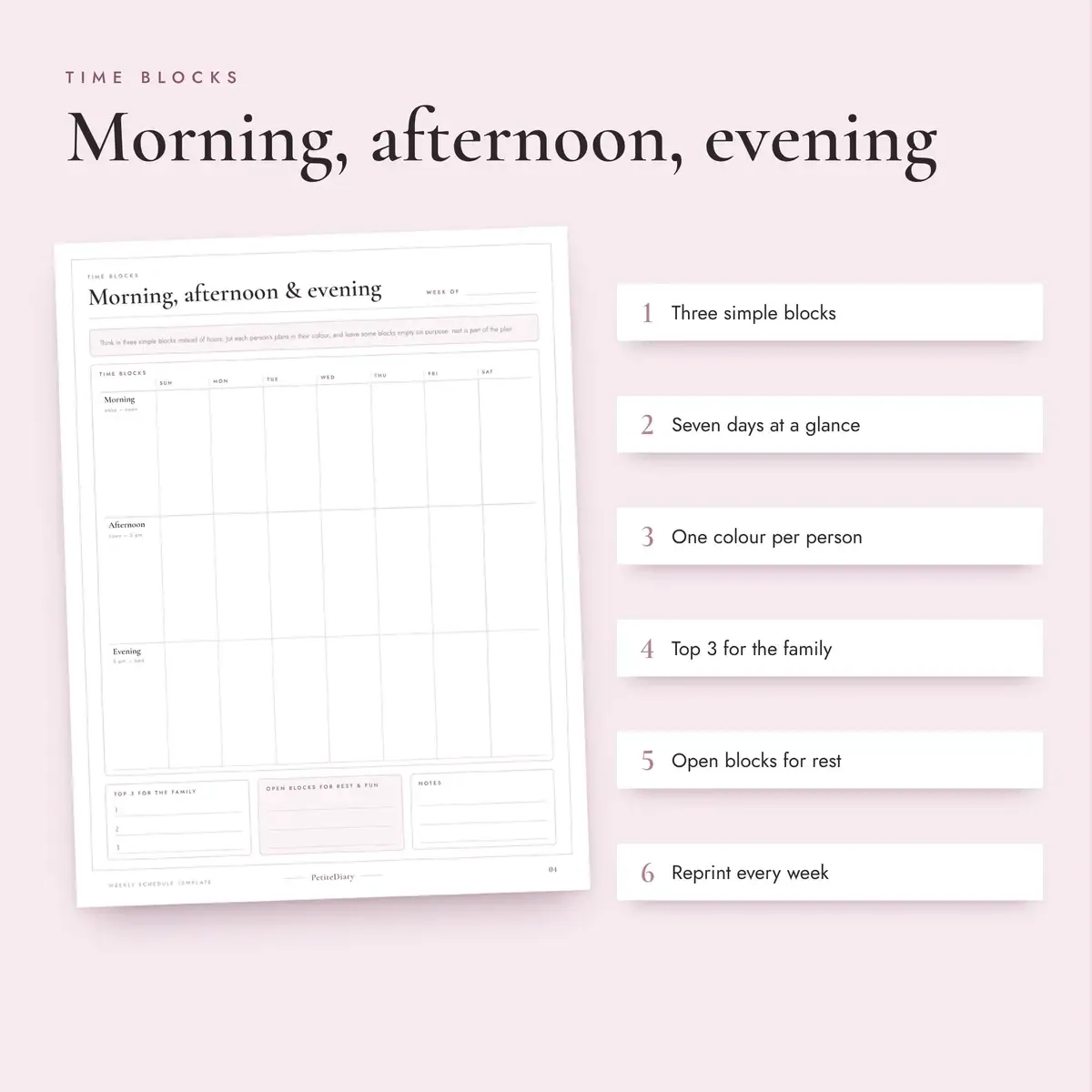 Weekly Schedule Template for Families, image 3