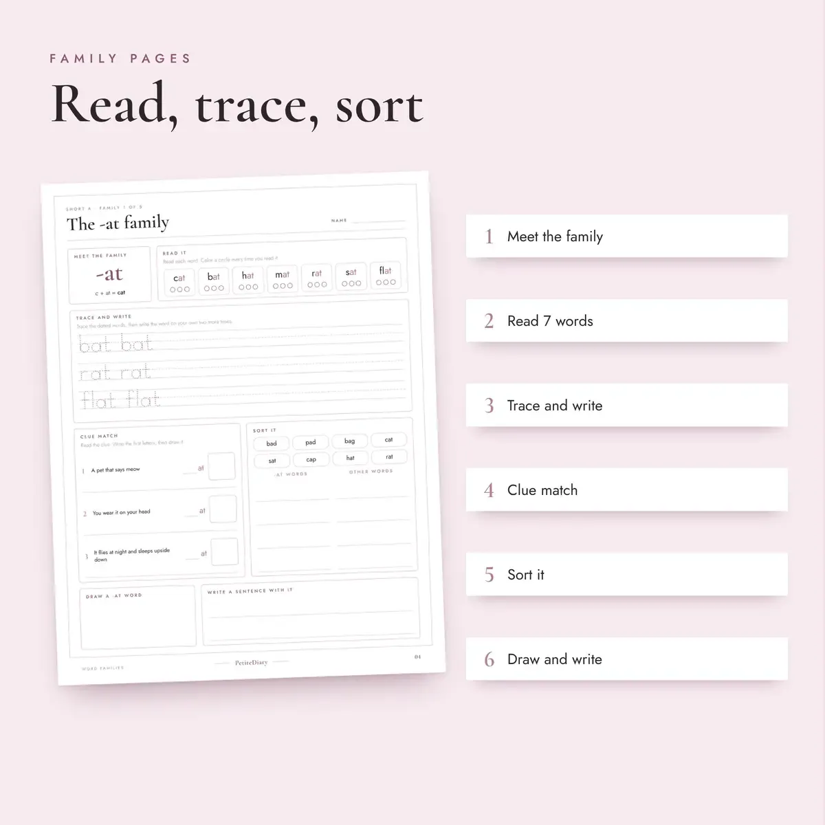 Word Families Worksheets and Cards, image 3