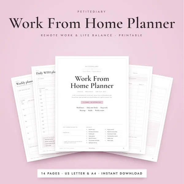 Work From Home Planner for Remote Workers