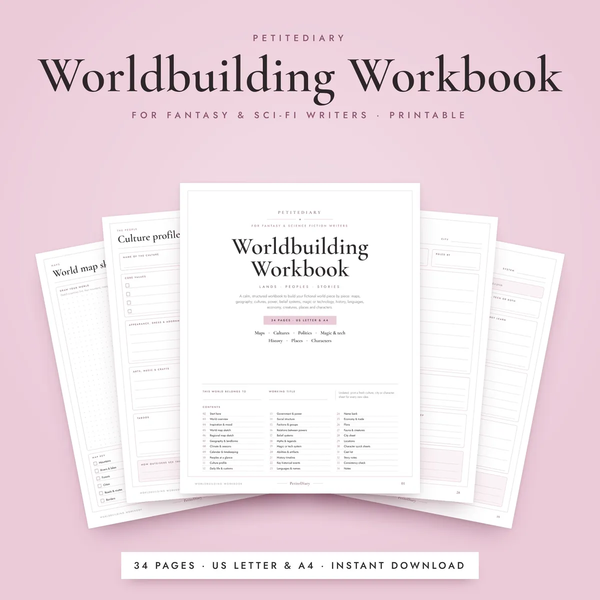 Worldbuilding Workbook for Fantasy & Sci-Fi Writers